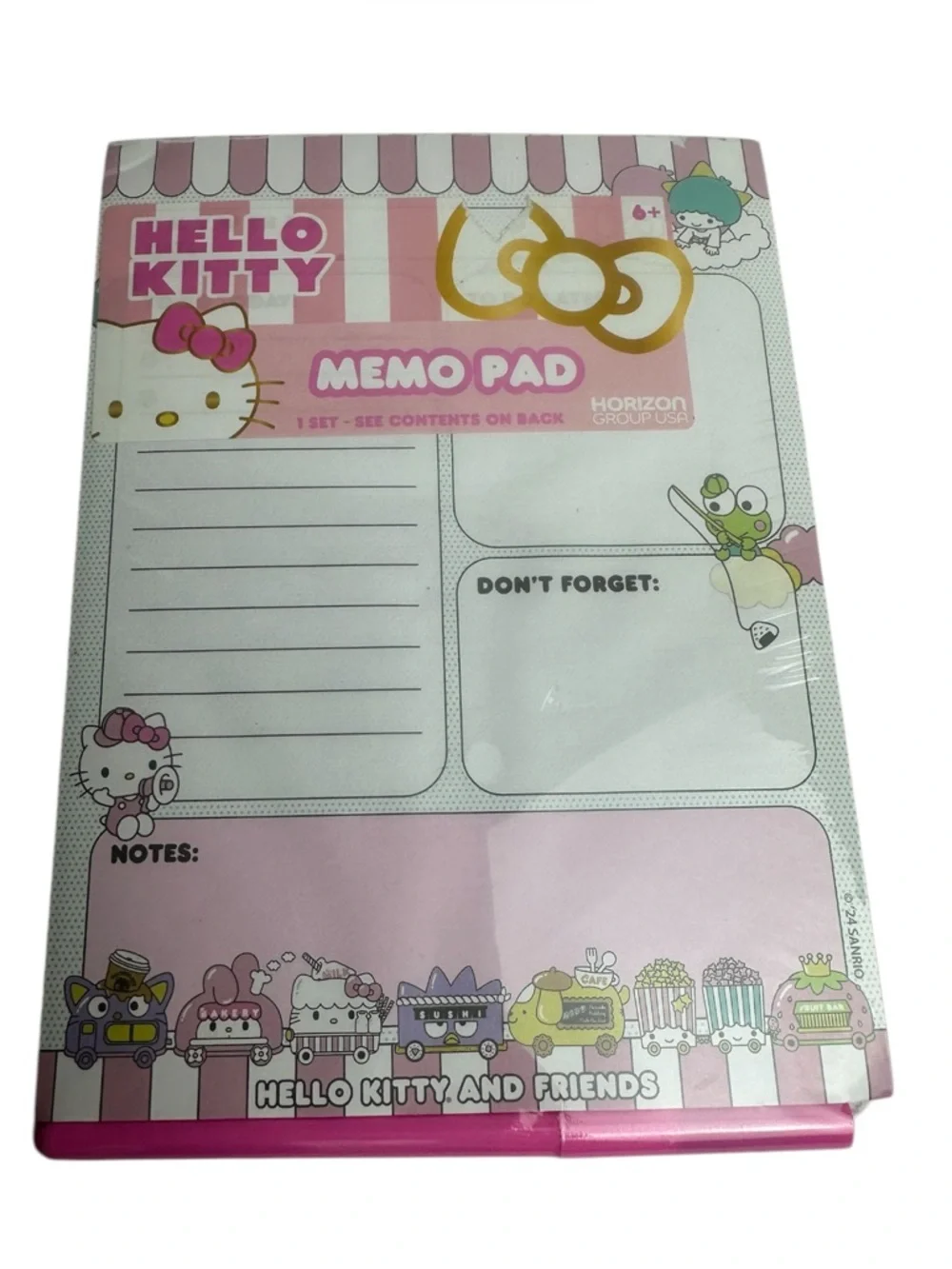 Sanrio Hello Kitty Memo Pad - Pink and White Notes